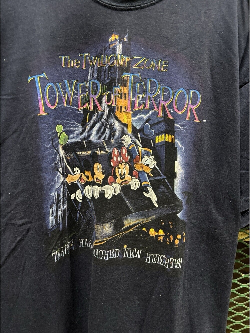 💎 Rare Vintage 90s Disney Tower Of Terror T-shirt Twilight Zone size XXL 2XL